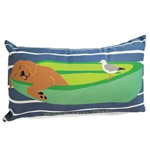 Blue Color Dog Pillow Up Country Nautical "Seas The Day"